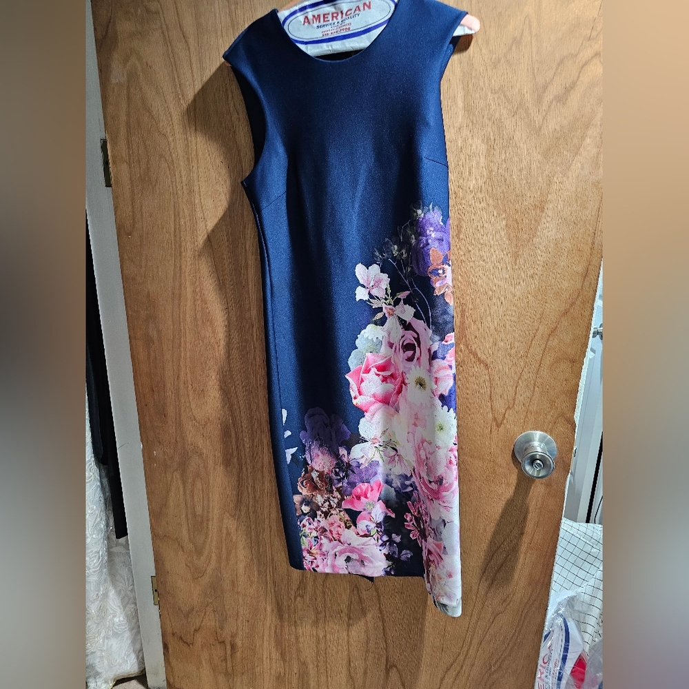 Calvin Klein blue dress with flowers